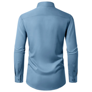 Camisas formales de oficina de calidad superior para hombres Diseño personalizado Color sólido Suave Slim Fit Camisas formales cómodas para hombres de BD - Product Image 2