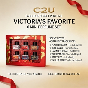 Wholesale Private Label <strong>Mini</strong> Women's <strong>Perfume</strong> Gift <strong>Set</strong> 7ml 6pcs 6 Fragrances Long Lasting Floral Fruity Woody Scent EDP - Product Image 3