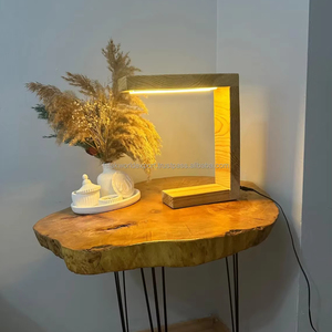 Lampe de table en bois sculpté en bambou avec LED, design unique, luxe moderne, pour salon, chevet, hôtel, de Falak World Export - Product Image 6