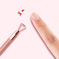 Lot de 12 outils de manucure et pédicure en acier inoxydable doré rose : repousse-cuticules, lime à ongles, éliminateur de peaux mortes