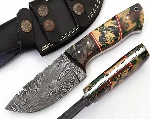Custom Size Premium Quality Handmade Damascus Steel Hunting Knife Resin Sheath Handle Skinner knife Model S19