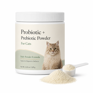 <span class=keywords><strong>Poudre</strong></span> pour <span class=keywords><strong>le</strong></span> soulagement de l'estomac sensible des chats - 1 milliard d'UFC de probiotiques avec enzymes digestives - 40 portions - Soutien à la santé intestinale des animaux de compagnie - Product Image 1