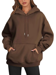 Sudadera con Capucha para Mujer, Estilo Vintage, Informal, de Invierno, Talla Grande, Color Sólido, con Estampado de Insignia y Logotipo Personalizado, 100% Algodón - Product Image 3