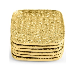 Ensemble de sous-verres géométriques en métal à la vente, en or rose, or et argent, ensemble de sous-verres artistiques uniques, décoration de table - Product Image 4