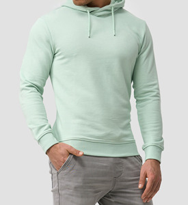 Poids léger à séchage rapide demande du client coupe ajustée taille couleur unie pull à manches longues sweats à capuche de mode sport pour hommes - Product Image 1