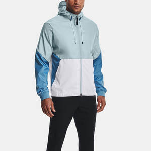Veste de pluie unisexe en toile avec fermeture éclair |   Capuche coupe-vent imperméable |   Vêtements de sport légers de couleur bleue pour l'extérieur - Product Image 3