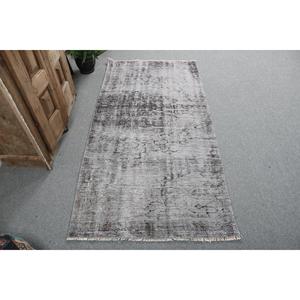 พรมวินเทจขนาด 3.2x6.46 ฟุต พรมตกแต่งสไตล์ตุรกี พรมสีเทา-ดำไล่เฉด - Product Image 1