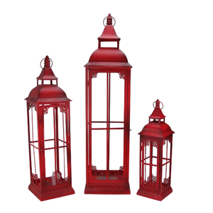 Atractivo candelabro colgante de Metal de hierro rojo para el hogar y el Hotel decoración de Navidad linternas gran oferta suministros decorativos - Product Image 1