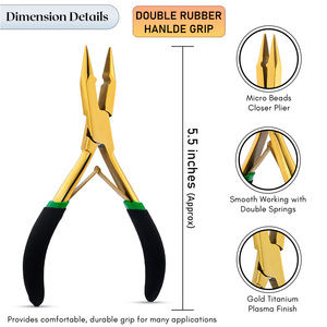 My Hair Tools Kit avec Microbead Extension Closer and Remover Plier Micro Link Pull Hook Hir Parting Ring Ring Stainless Steel - Product Image 5