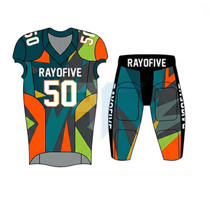Tenues de football américain légères, respirantes, à manches courtes, personnalisées, nouveau style, couleur unie, haute qualité par Rayofive - Product Image 5