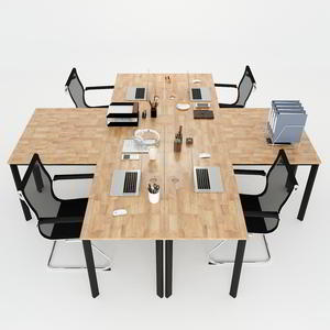 Escritorio de Diseño Contemporáneo en Forma de L con 4 Esquinas, Modelo Oval Concept HBOV028, Elegante Escritorio de 4 Lados - Product Image 2