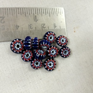 ที่กำหนดเองทำแผ่นดิสก์รูปเชฟรอนลูกปัดแก้วสีฟ้า,สีขาวและสีแดงเหมาะอย่างยิ่งสำหรับพื้นเมืองและแบบดั้งเดิมนักออกแบบเครื่องประดับ - Product Image 6