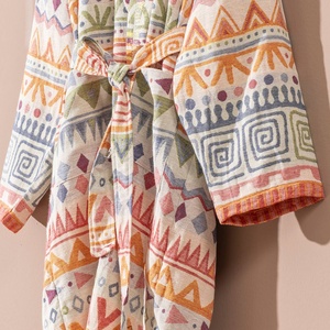 เสื้อคลุมอาบน้ำลายพิมพ์ชาติพันธุ์ตุรกี หลากสี คิโมโน ผ้าฝ้าย 100% - Product Image 3