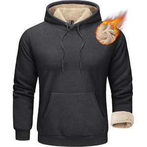 Sudadera con capucha para hombre 2025 con Capucha con cordón, jersey de lana gruesa, sudadera de invierno cálida informal de algodón, ropa de calle, Top OEM - Product Image 1