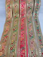Ruban de dentelle à fleurs en polyester brodé indien Kushang Textile avec sequins, garniture en guipure, couleur et taille personnalisées, tissu en tulle pour femmes
