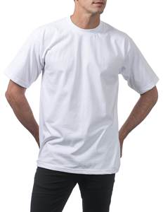 mens <b>white</b> <b>plain</b> solid blank casual regular fit short sleeve <b>tshirt</b> crewneck basic tee top - Product Image 2