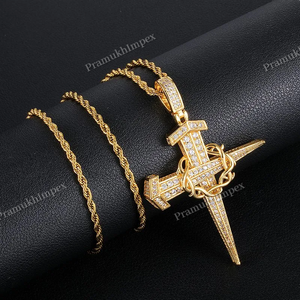 Customized Moissanite <b>Cross</b> and Thorns Pendant Sterling Silver Fully Iced Out Hip Hop Pendant <b>Necklace</b> Jewelry <b>for</b> Men And <b>Women</b> - Product Image 5