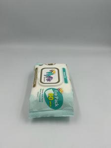 Lingettes humides Flyfix de qualité supérieure, couverture en plastique, 60 pièces, sensibles, parfumées, de haute qualité, 100% sûres, écologiques, jetables - Product Image 3