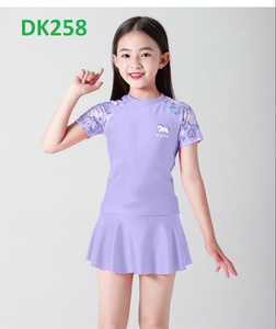 Women Kids' High Quality Quick Dry Fitness Swimwear Custom Floral Design Waterproof Nylon Spandex Swimming Pants Front Teenagers - Product Image 5