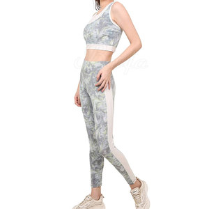 ชุดโยคะผ้าสแปนเด็กซ์/ โพลีเอสเตอร์สำหรับผู้หญิงพร้อมโลโก้แบบกำหนดเองคุณสมบัติระบายอากาศได้และแห้งเร็วสำหรับฟิตเนส - Product Image 1