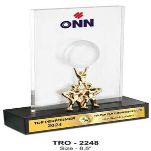Elegante trofeo de trabajo en equipo de cristal dorado, premio de calidad premium por honrar el éxito colectivo, buen precio - Product Image 2