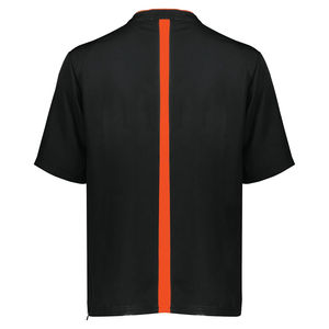 Veste de baseball unisexe à fermeture éclair 1/4, manches courtes, motif uni, col montant, logo frontal tissé, design cage d'hiver - Product Image 2