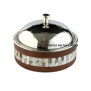 Haute qualité Vintage arabe Design chauffe-plats casserole émail verre rotin Base miroir poli couvercle gaz maison cuisine accessoire - Product Image 3