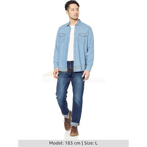 เสื้อยีนส์แขนยาวสำหรับผู้ชาย, เสื้อแจ็กเก็ตแขนยาวคอปกเสื้อลำลองดีไซน์เนอร์เสื้อหรูหราพิมพ์ลาย - Product Image 2