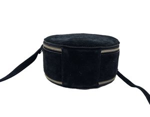 Bolso bandolera de gamuza redondo de moda para mujer elegante Mini círculo bandolera con correa ajustable elegante bolso de hombro hecho a mano - Product Image 2