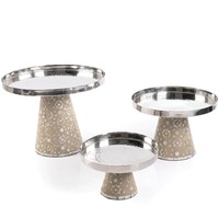 Grossiste Ensemble de luxe de haute qualité Koweït nacre incrustée de supports à gâteaux pour les vacances du Ramadan EID fabriqué au Vietnam