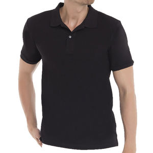 2022 New Arrival <b>Men's</b> <b>Black</b> 100% Polyester Casual Wear <b>for</b> <b>Polo</b> <b>Shirt</b> OEM Service Custom Made Breathable Eco-Friendly Anti-Wrin - Product Image 1