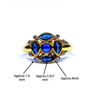 925 Sterling Silver Gold Plated Classic Kyanite Children's Wedding <b>Ring</b> for Party Occasions - Product Image 6