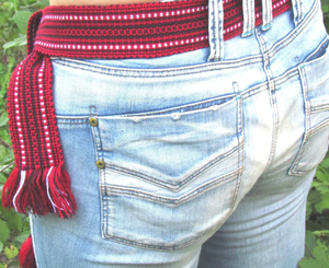 Ceinture tissée multicolore, ceinture de taille, ceinture pour chemise, robe, jean, style hippie ou bohème, cadeau d'Ukraine - Product Image 4