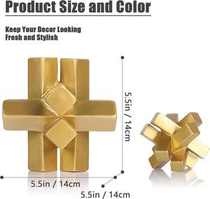 Modern <b>Gold</b> Knot <b>Statue</b> a striking minimalist sculpture designed to bring contemporary elegance to any space - Product Image 4