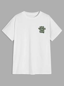 เสื้อยืดถักแขนสั้นสำหรับผู้ชายเสื้อยืดผ้าฝ้าย100% สีพื้นพิมพ์ลายดิจิตอลโลโก้ตามสั่ง - Product Image 5