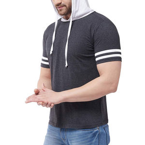 Sudadera con capucha de manga corta para hombre de alta calidad, cómoda y elegante, perfecta para ropa informal, actividades al aire libre, Sudadera con capucha de manga corta - Product Image 3