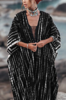 Robe kimono élégante en rayonne brodée pour femme, tenue de plage et de nuit à manches longues pour l'été