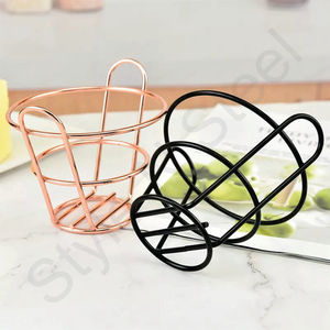 Soporte de acero inoxidable para aperitivos, Soporte de alambre metálico para patatas fritas, varios colores, para Hotel, restaurante y cocina - Product Image 1