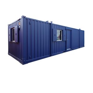 Blue Prefab Container House Sliding <b>Window</b> Modular Cabin Portable Steel Home Office Unit Hanging Folding <b>Screen</b> Magnetic <b>Screen</b> - Product Image 1