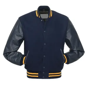 แจ็กเก็ตเบสบอลแขนยาวสำหรับผู้ชายแจ็กเก็ตเลตเทอร์ - Product Image 3