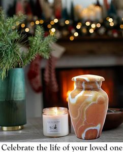 โมเสกทำด้วยมืออลูมิเนียมและแก้วใส่เถ้ากระดูกขนาดใหญ่ผู้ใหญ่ขนาดงานฝังศพแบบใช้มือกระเบื้องแต่ละชิ้นไม่ซ้ำใครสำหรับงานศพ - Product Image 4