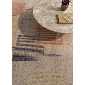 พรมขนสัตว์ถักมือสีน้ำตาลเบจ Blythe สไตล์อัฟกัน โบโฮ รูปทรงสี่เหลี่ยมผืนผ้า สำหรับตกแต่งบ้าน ห้องนั่งเล่น ลวดลายแบบนามธรรม สำหรับห้องโถง-LSEA-1030 - Product Image 5