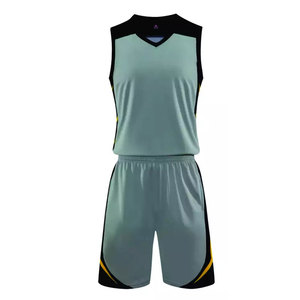 Conjunto de Camiseta de Baloncesto Unisex en Bloques de Color Negro y Verde Azulado, sin Mangas, Cuello en V, Ajuste Atlético que Absorbe la Humedad para Adultos - Product Image 5