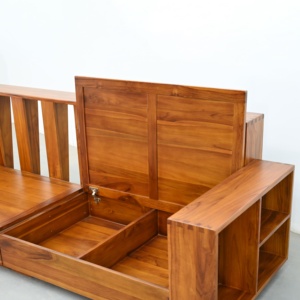 Sofá de 4 plazas con marco de madera de teca acogedor y de moda, juego de sofás, muebles para sala de estar - Product Image 2