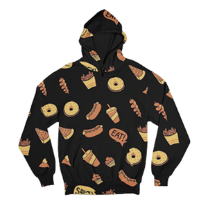 Sudadera con capucha con estampado de comida rápida para hombres y mujeres, Sudadera negra con estampado 3D, ropa de calle de moda, Jersey informal, Sudadera con capucha, patrón de comida a la moda, nuevas ventas - Product Image 1