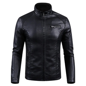Veste en cuir de moto pour homme, taille XXL, mode d'hiver, fabriquée sur mesure par le fabricant, noire, veste pour homme 2024 - Product Image 1