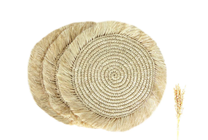 Posavasos de mimbre ovalados de lino y yute tejido, alfombrilla para mesa de comedor, soporte resistente al calor, Mantel Individual de jacinto de agua - Product Image 4