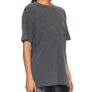 Camiseta de Verano Nueva, Lisa, 100% Algodón Lavado, Personalizada, de Alta Calidad, Lavado Ácido, Estilo Urbano, Corte Regular, con Agujeros, Botones y Apliques para Mujer - Product Image 2