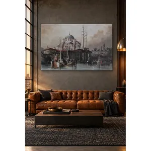 Impression sur toile de bateaux Suleymaniye et Golden Horn de style gravure Fida - Product Image 4