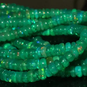 天然埃塞俄比亚蛋白石珠多火珠宽松宝石绿色染色高级产品